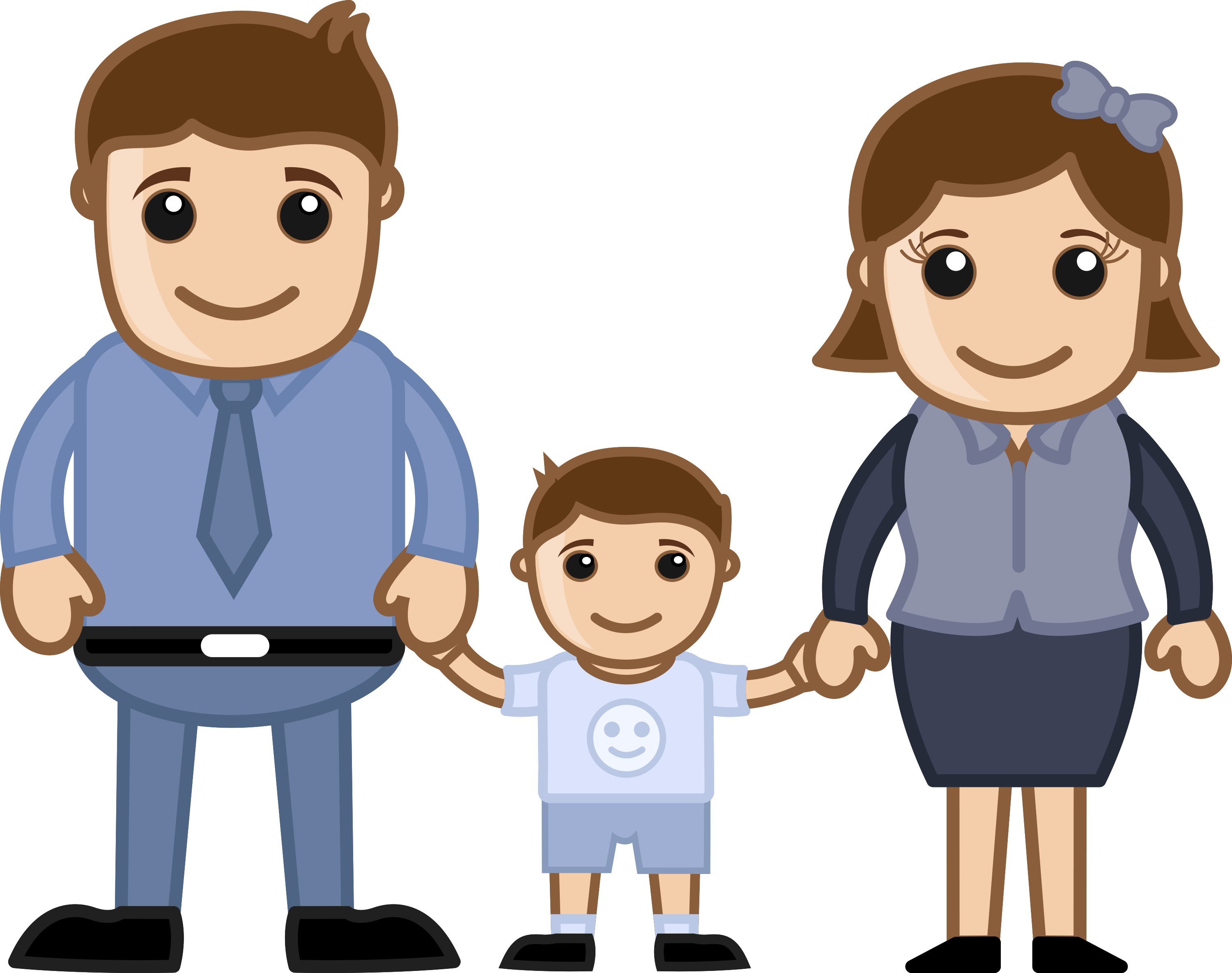 husband-wife-and-child-vector-cartoon-character-family-illustration